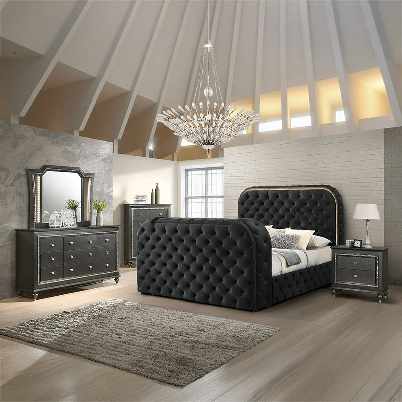 kana-black-upholstery-velvet-queen-bed-w-led-fireplace-tv-stand-9
