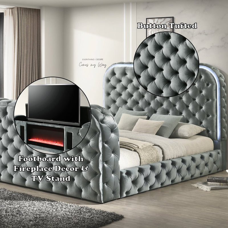 kana-gray-upholstery-velvet-eastern-king-bed-w-led-fireplace-tv-stand-6