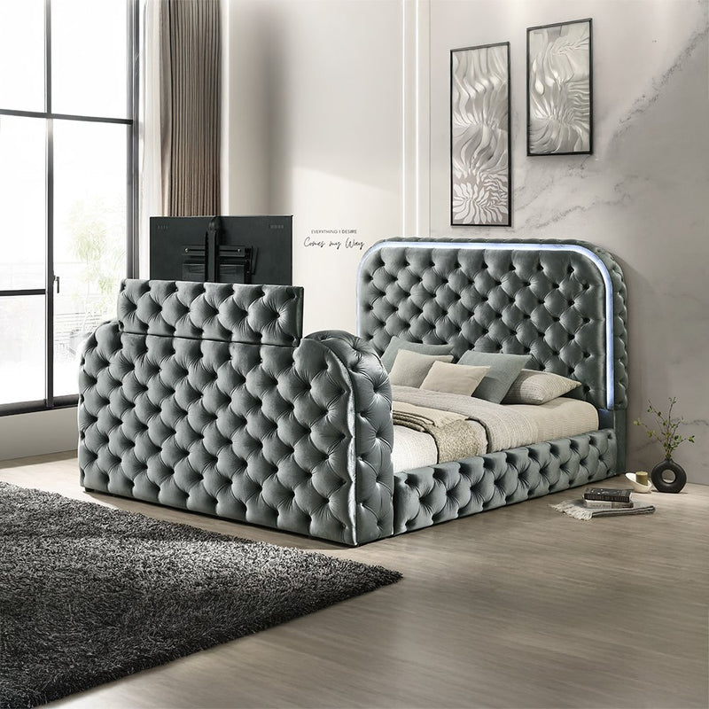 kana-gray-upholstery-velvet-queen-bed-w-led-fireplace-tv-stand-4