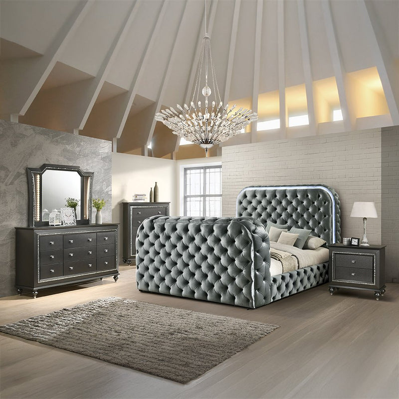 kana-gray-upholstery-velvet-queen-bed-w-led-fireplace-tv-stand-5