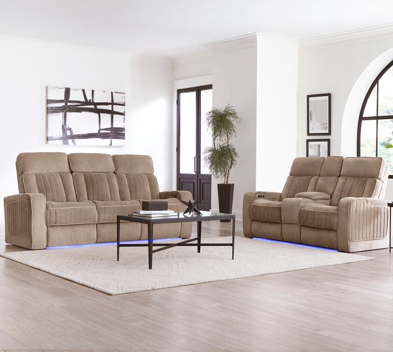 Parker Living Equinox - Mushroom Power Reclining Console Loveseat