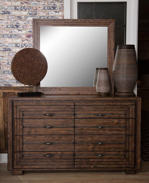 Aico Carrollton Mirror in Rustic Ranch