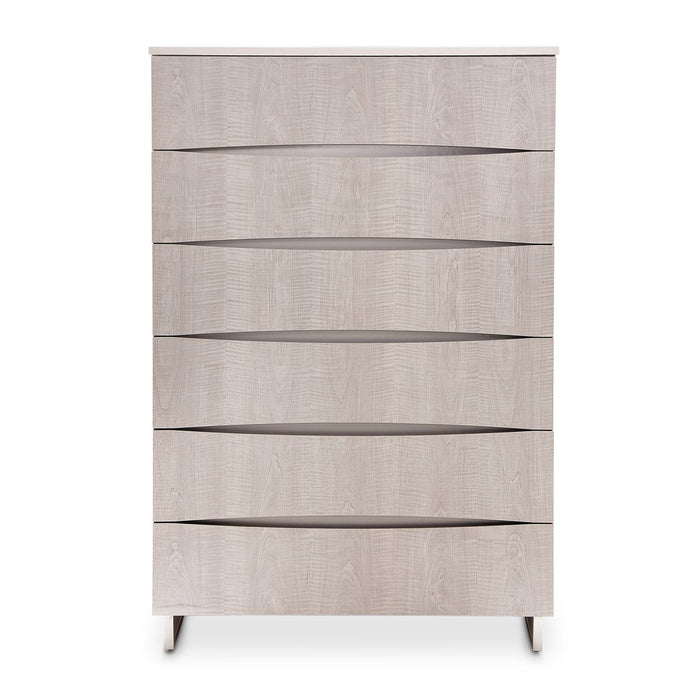 AICO Marin 6-Drawer Chest in Greige