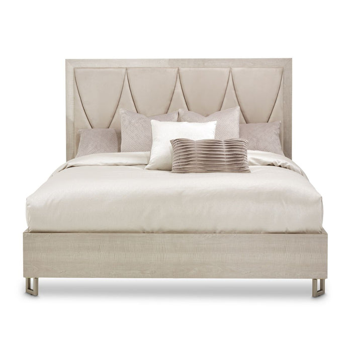 AICO Marin Queen Panel Bed in Greige