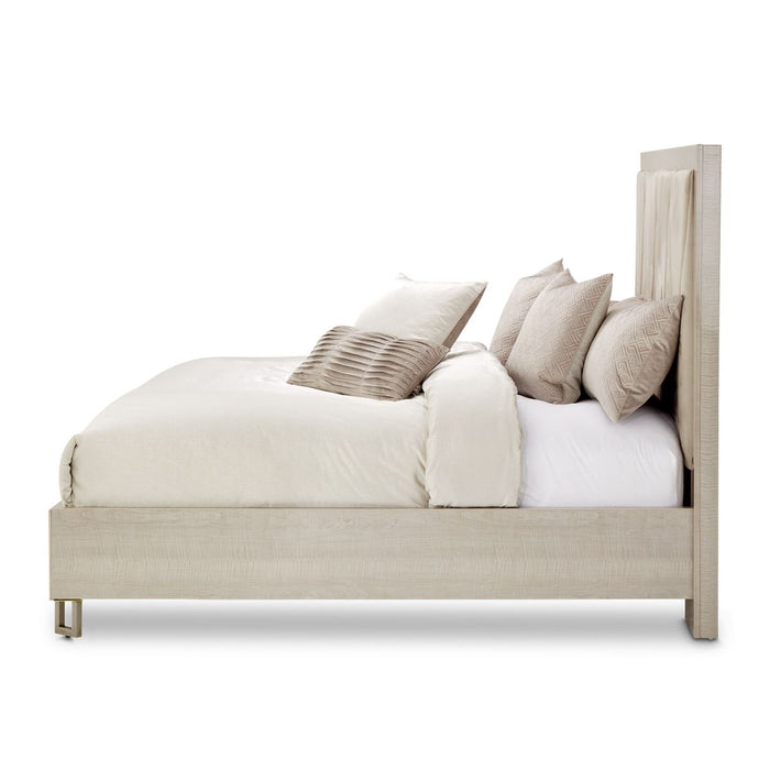 AICO Marin Cal King Panel Bed in Greige