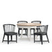 Parker House Americana Modern Dining 48-66" Round Dining Table and 4 Black Barrel Chairs