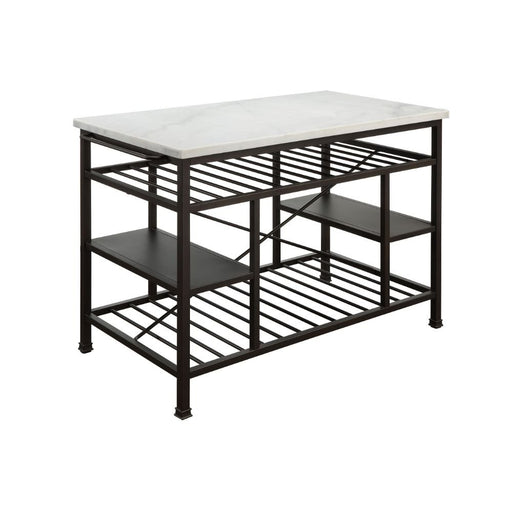 lanzo-natural-marble-top-gunmetal-kitchen-island-1