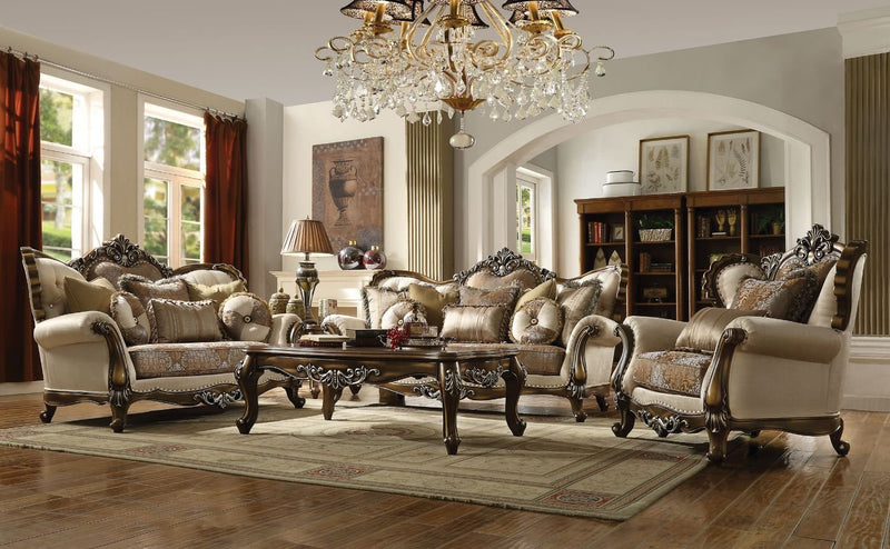 latisha-tan-pattern-fabric-antique-oak-sofa-w-8-pillows-same-lv01576-1