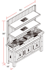 Parker House Lodge Dining 62 In. Display Hutch