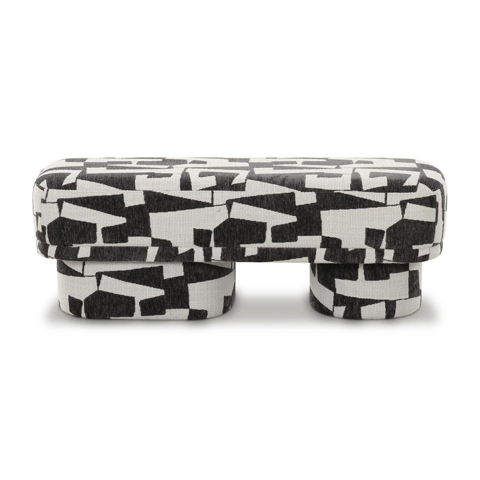 lena-black-and-white-jacquard-bench-3