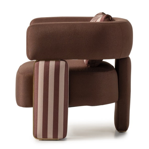 AICO Furniture Amora Chair Brown in Eggshell Walnut
