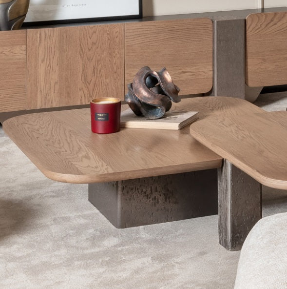 AICO Furniture Bristol Point Medium Cocktail Table in Saddle Brown