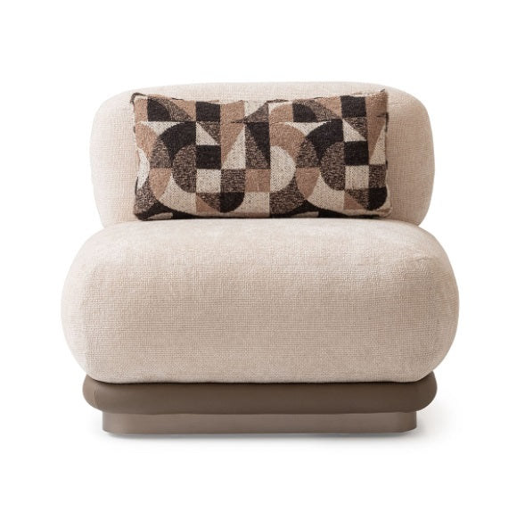 AICO Furniture Bristol Point Armless Chair in Saddle Brown