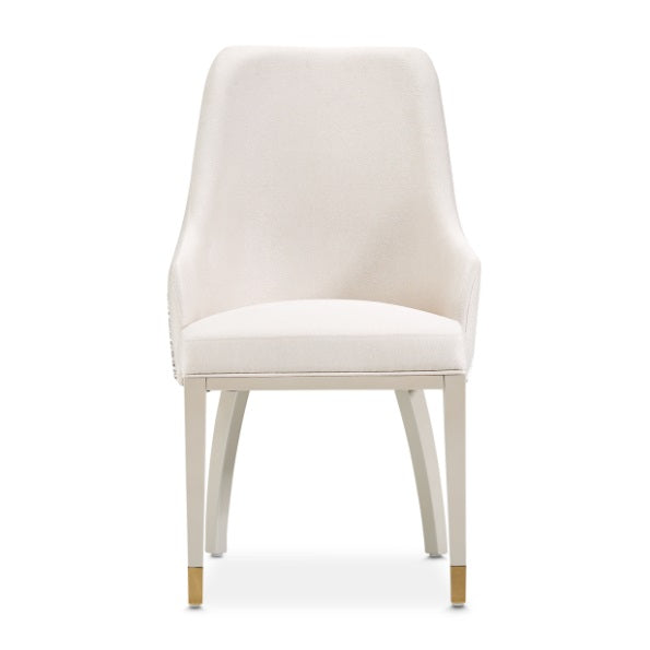 AICO Furniture Carmela Dining Arm Chair  in Shimmer Ivory