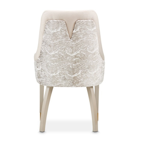 AICO Furniture Carmela Dining Arm Chair  in Shimmer Ivory
