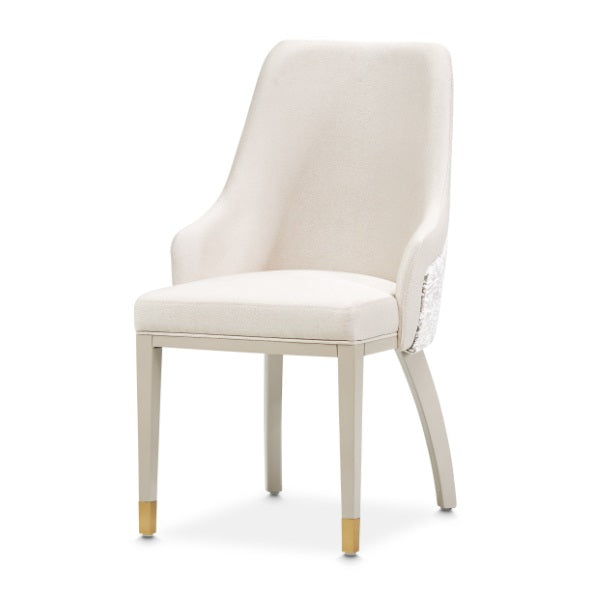 AICO Furniture Carmela Dining Arm Chair  in Shimmer Ivory