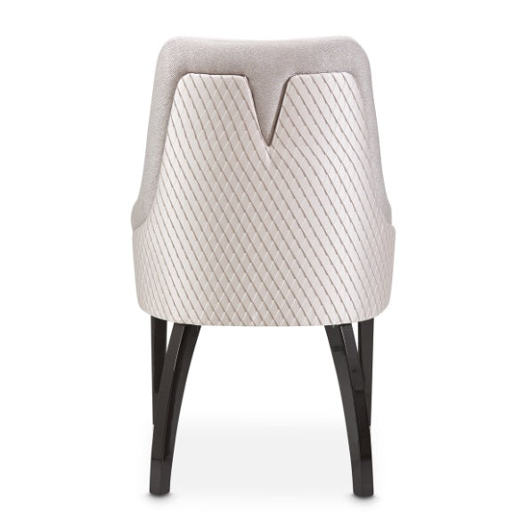 AICO Furniture Carmela Dining Arm Chair in Glossy Charcoal Sand