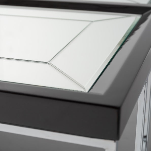 AICO Furniture Carmela Cocktail Table in Glossy Charcoal Sand