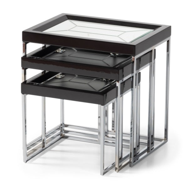AICO Furniture Carmela Nesting Tables in Glossy Charcoal Sand image