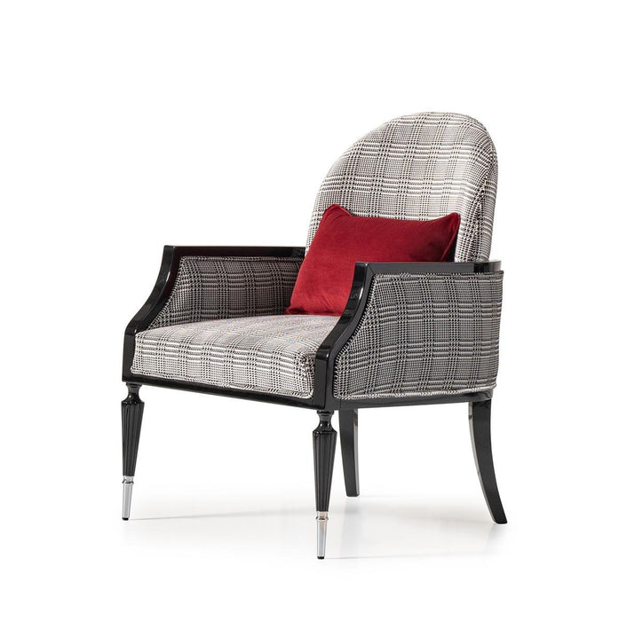 AICO La Francaise Accent Chair in Domino/Black