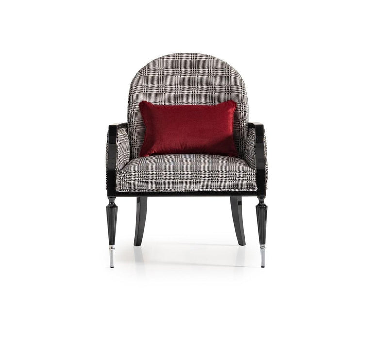 AICO La Francaise Accent Chair in Domino/Black image