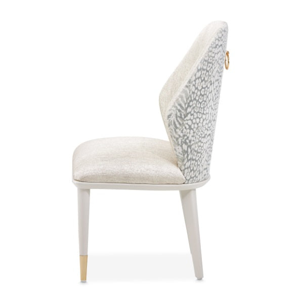 AICO Furniture Lisbon Side Chair in Silken Matte Cream