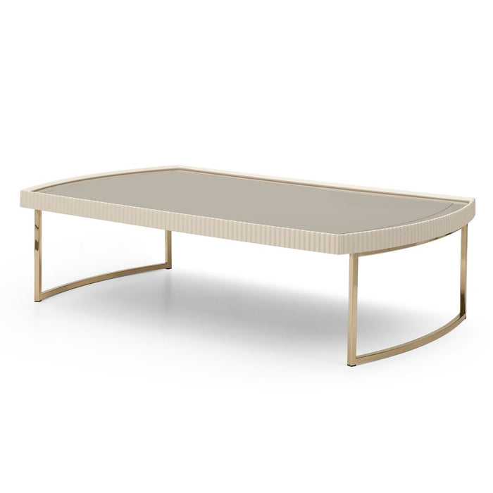AICO Lisbon Cocktail Table in Silken Matte Cream