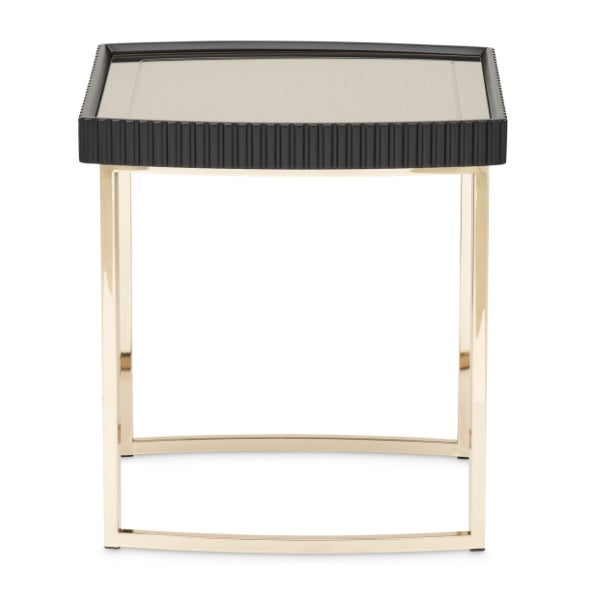 AICO Furniture Lisbon Side Table in Silken Matte Black