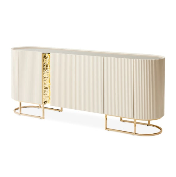 AICO Furniture Lisbon Console Table in Silken Matte Cream image
