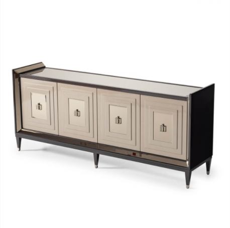 AICO Lousanne Console in Glossy Mocha Sand