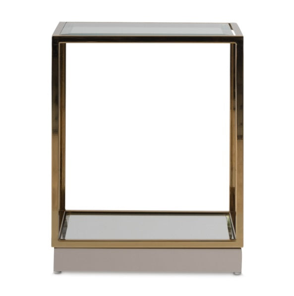 AICO Furniture Savannah Breeze End Table in Bright Gold