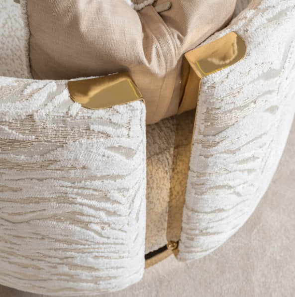 AICO Furniture Savannah Breeze Swivel Chair Cashmere in Bright Gold