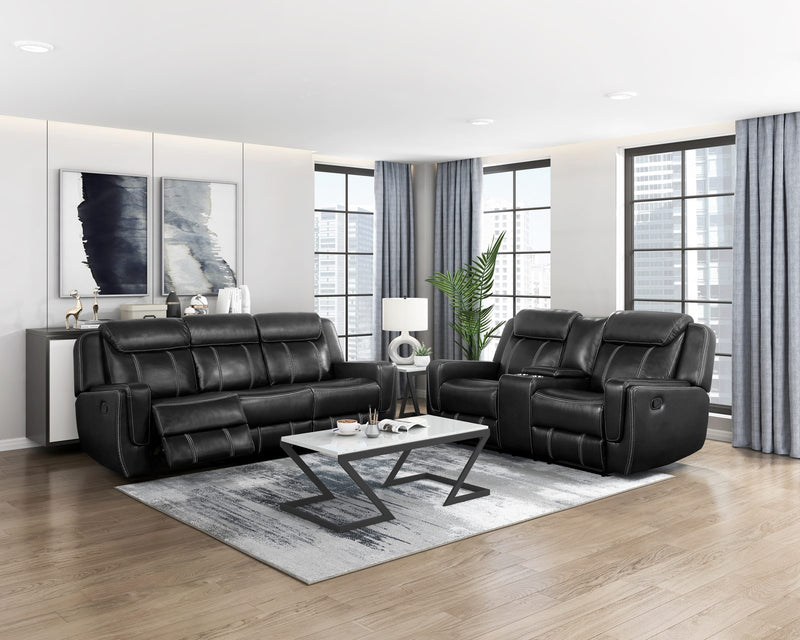 littleton-black-double-reclining-sofa-with-center-drop-down-cup-holders-storage-pouch-receptacles-and-usb-ports-4
