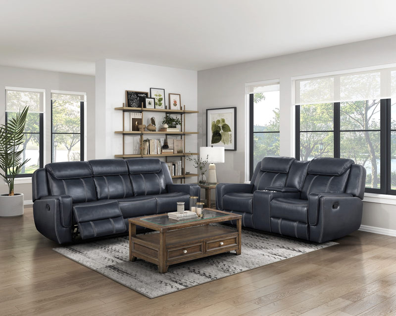 littleton-blue-double-reclining-sofa-with-center-drop-down-cup-holders-storage-pouch-receptacles-and-usb-ports-7
