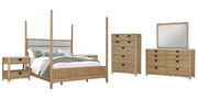 Parker House Escape - Bedroom Queen Poster Bed 2 Nightstands Dresser with Mirror and Chest