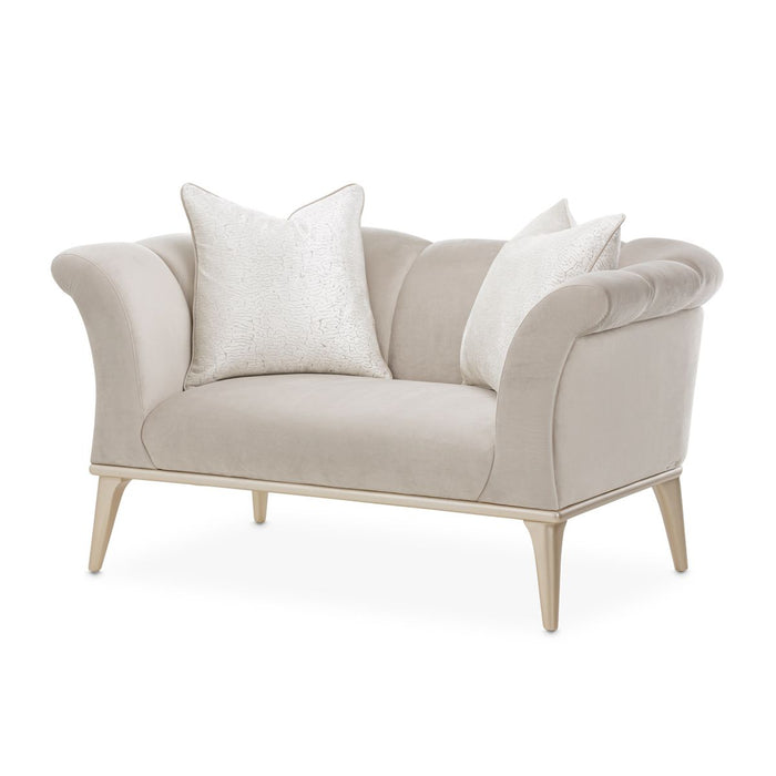 AICO Yvette Chair and A Half in Porcini Medium Champagne