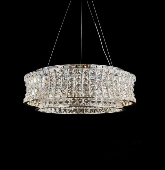 AICO Furniture Lighting Galaxy Medium Round LED Chandelier in Chrome