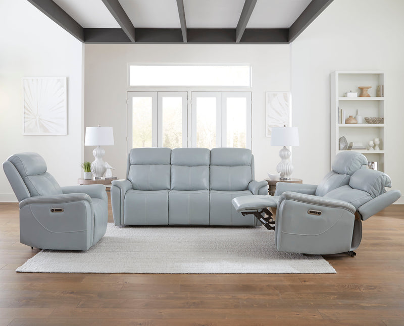 Parker Living Cascade - Seamist Grey Power Reclining Sofa Loveseat and Recliner