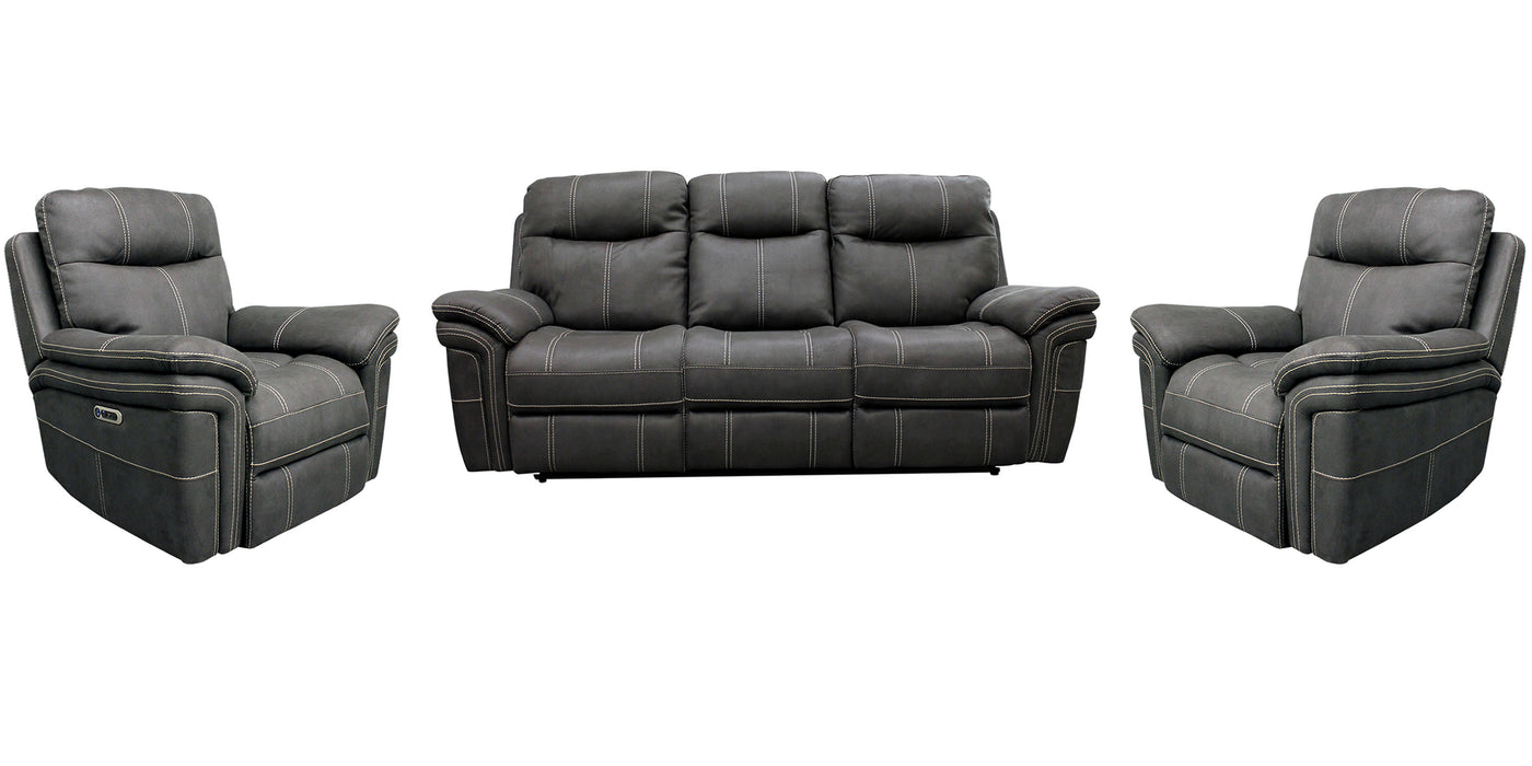 Parker Living Mason - Charcoal Power Reclining Sofa and Two Recliners