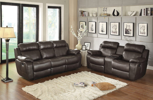 marille-brown-double-reclining-sofa-with-center-drop-down-cup-holders-1