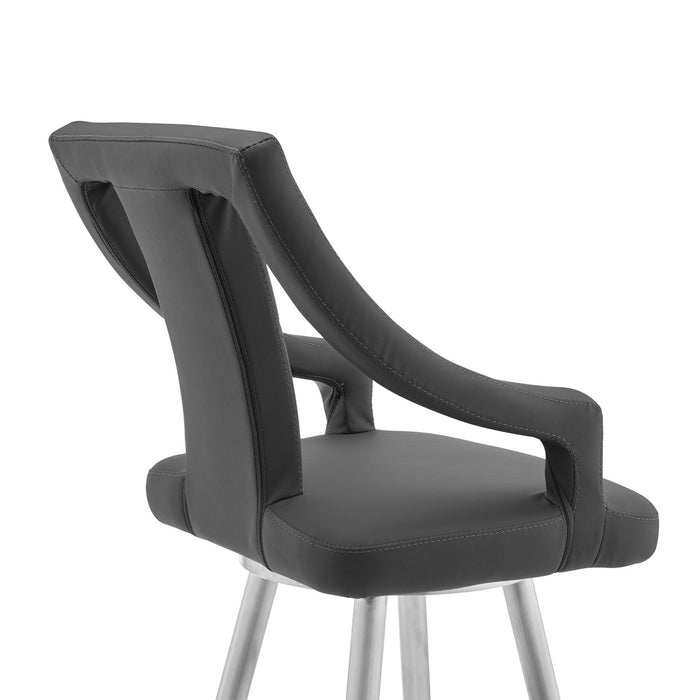 maxen-26-gray-faux-leather-and-brushed-stainless-steel-swivel-bar-stool-4