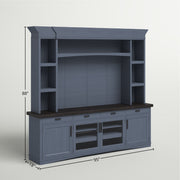 Parker House Americana Modern - Denim 92 In. TV Console with Hutch Back Panel and LED Lights