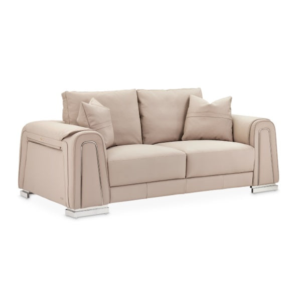 AICO Furniture Mia Bella Bergamo Loveseat in Stainless Steel