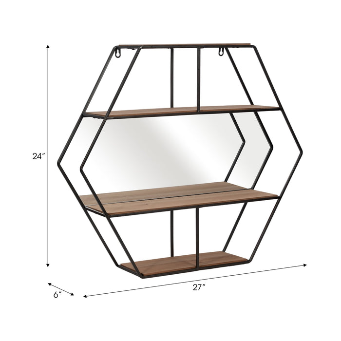 metal-24-hexagon-wall-shelf-w-mirror-brown-6