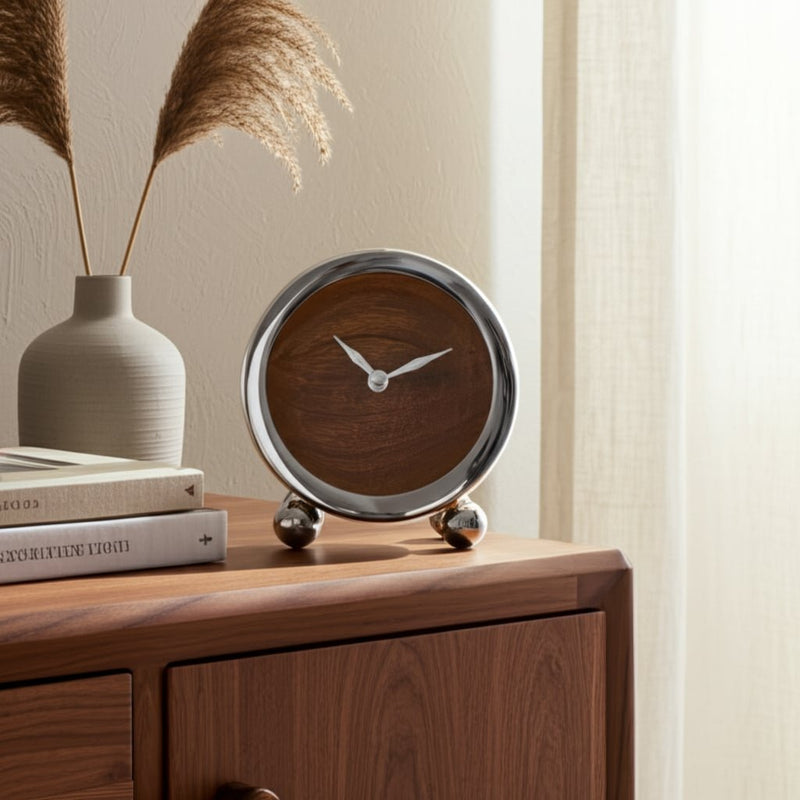 metal-5-round-wood-face-table-clock-silver-11