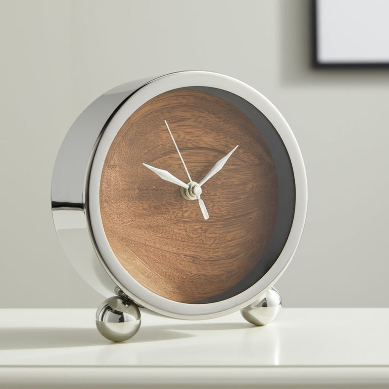 metal-5-round-wood-face-table-clock-silver-12