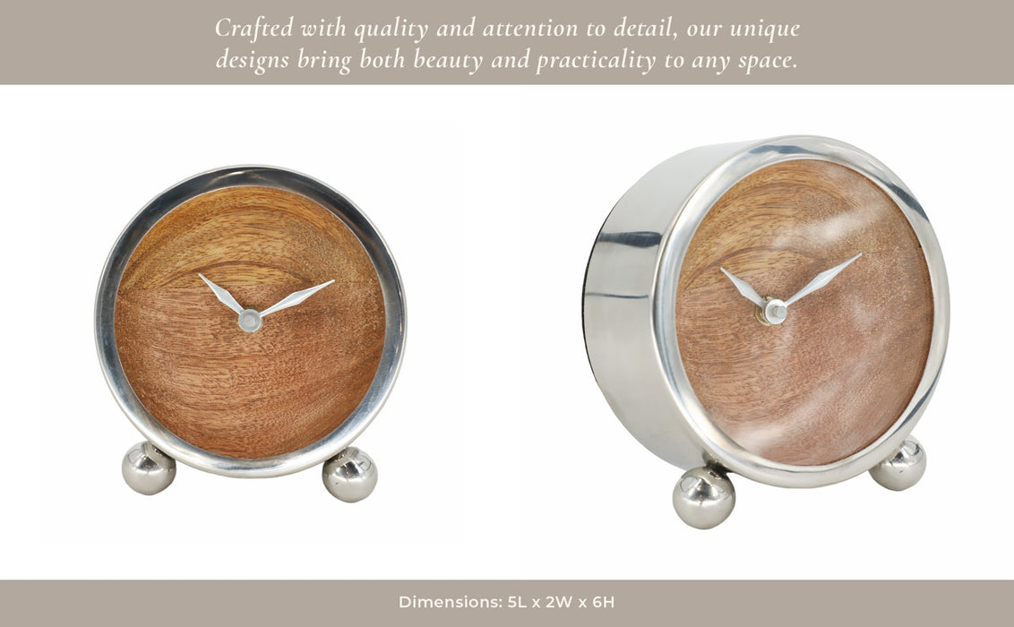 metal-5-round-wood-face-table-clock-silver-13