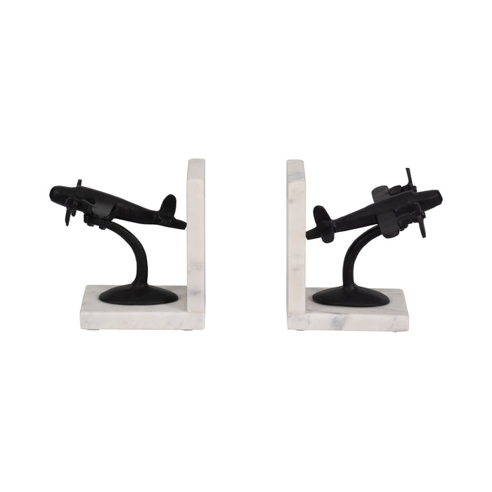 metal-s-2-6-airplane-bookends-on-marble-blk-wht-1