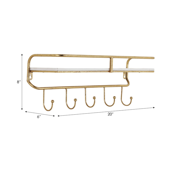 metal-wood-20-5-hook-wall-shelf-white-gold-7