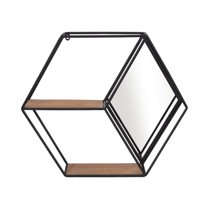 metal-wood-20-hexagon-mirrored-wall-shelf-black-1
